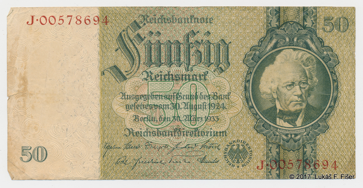 Fünfzig Reichsmark, po roce 1933